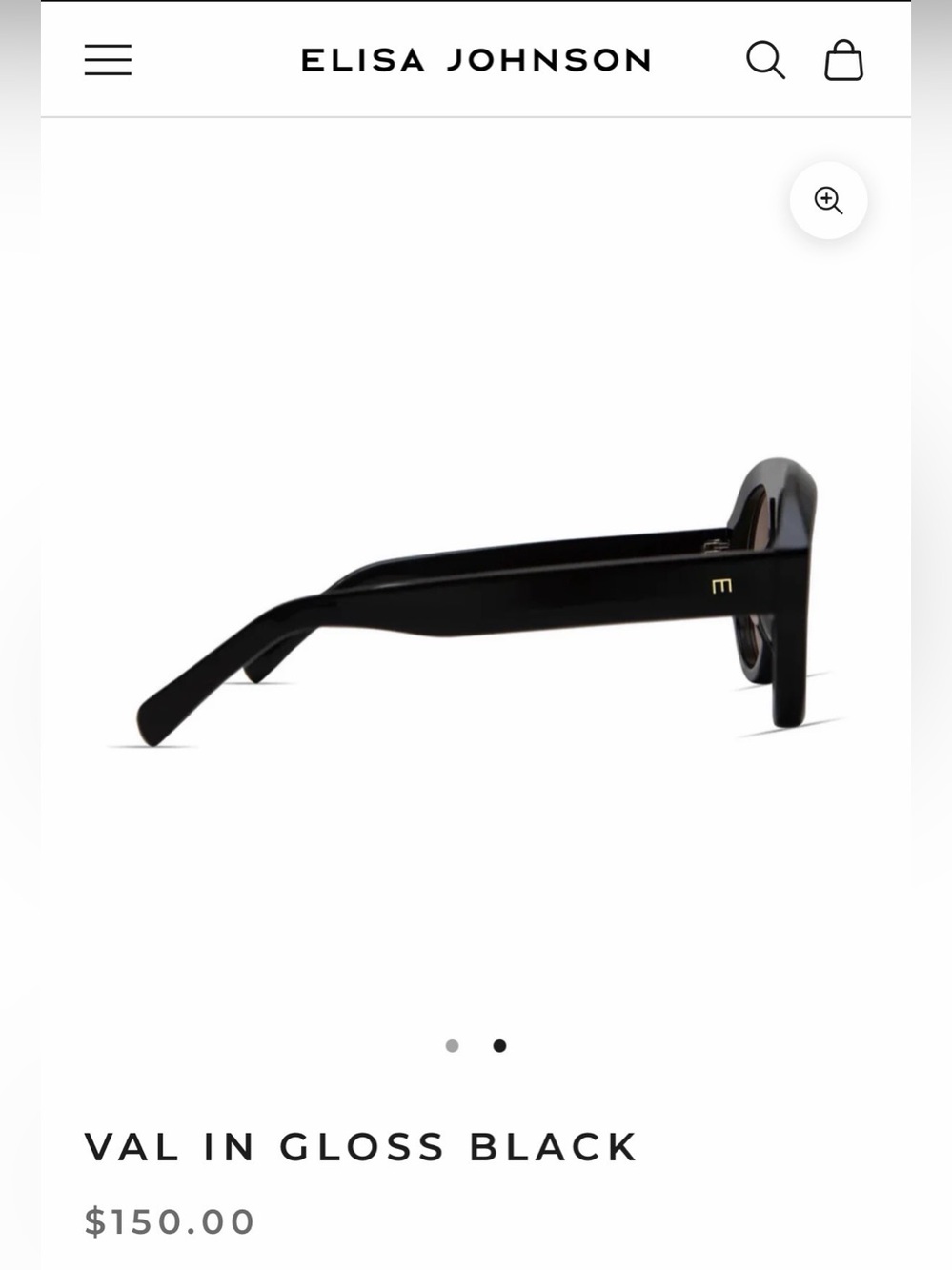 Elisa Johnson VAL Sunglasses in Gloss Black - Picture 2 of 5